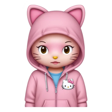 Hello kitty wearing hoodie sticker