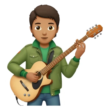 Guitarist + green jacket. sticker