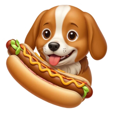 dog eating hotdog sticker