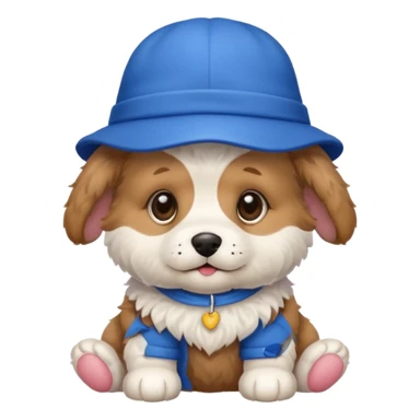 puppy dog with hat blue sticker