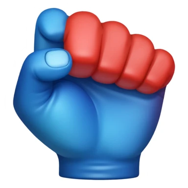 Give me a punching emoji with a blue gradient and transparency, No face, just a fist sticker