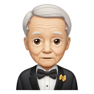 elderly with bow tie sticker