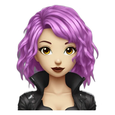 Latex cyberpunk anime girl sticker