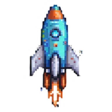 rocket ship in space sticker