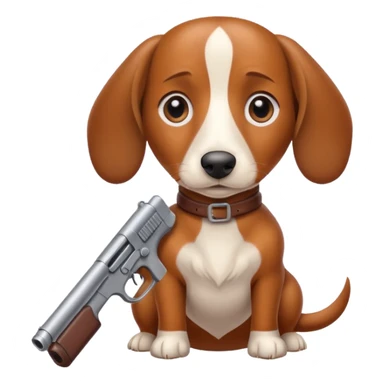 Wiener dog with gun sticker