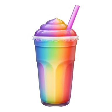 Boba tea in rainbow sticker