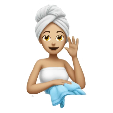 white woman in towel washing face sticker
