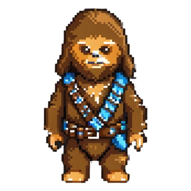 Chewbacca from Star Wars with his bandolier sticker