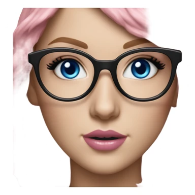 Photo Realistic Taylor Swift blue eyes and glasses with pink hair  sticker