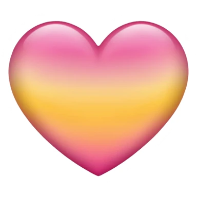 Yellow to pink ombré heart sticker