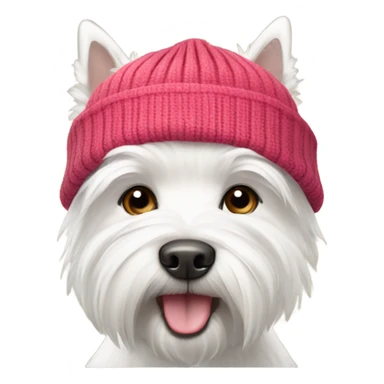 west highland white terrier with a beanie sticker