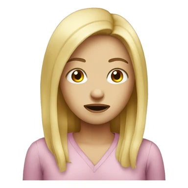 Blonde girl sick sticker