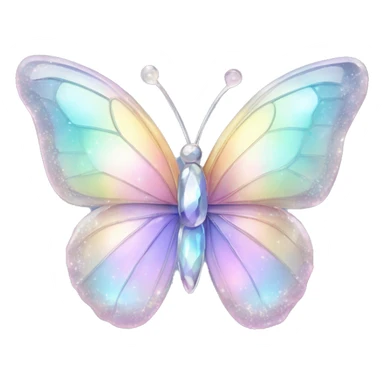 Pastel sparkly iridescent glass crystal butterfly sticker