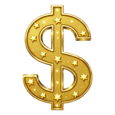 dollar sign with sparkles sticker