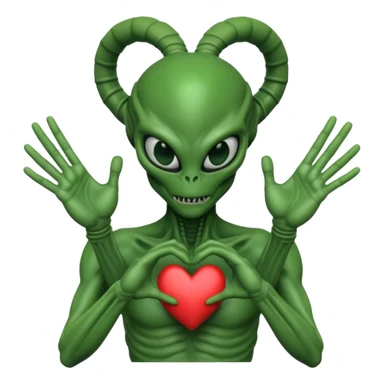 xenomorph from the movie Alien making heart sign with hands sticker