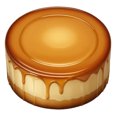 round caramel flan, glossy top, soft custard texture sticker