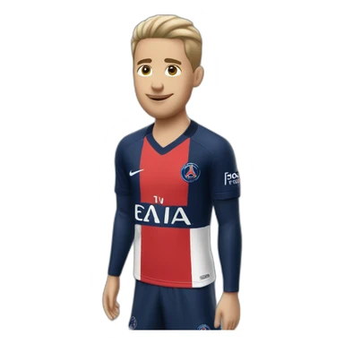 Garçon portant un maillot du PSG sticker