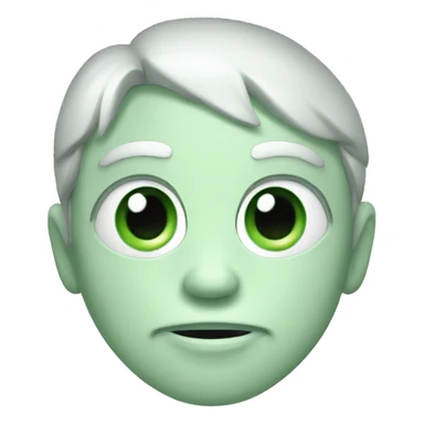 green face smug black eyes white pupils sticker