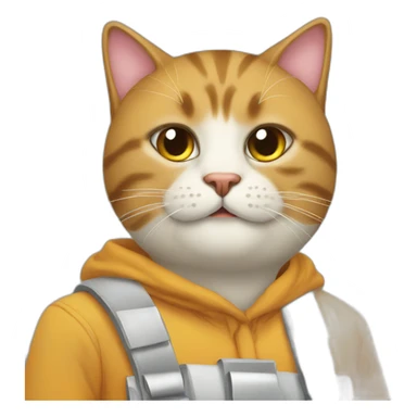 cat wearing man costume sticker