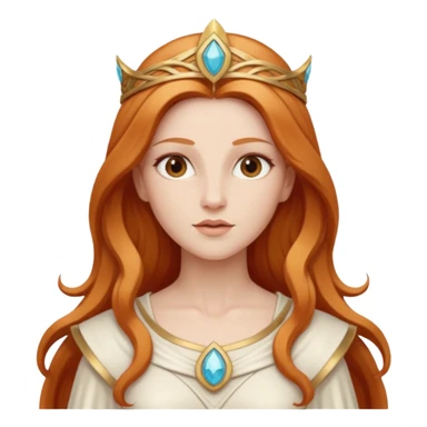 Minerva, Goddess of Wisdom from Gods and Goddesses with long reddish blonde hair, ivory outfit sticker