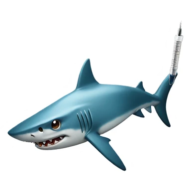 shark with botox needle sticker