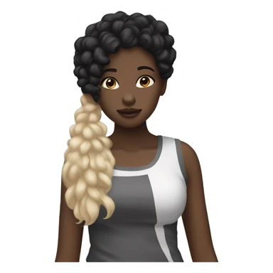 Black girl and White brunette girl besties sticker