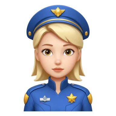 cute female spaceship captain portrait, head and shoulders only, futuristic uniform, captain badge, confident expression, 3D cartoon, mobile game icon style, clean background, no text, no watermark
 sticker