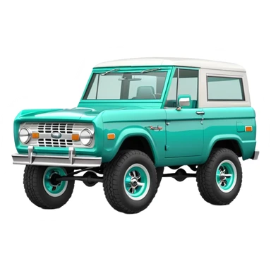 turquoise green classic ford bronco with slot mag wheels sticker