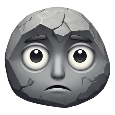 Pensive rock, eyes down, disappointed sticker