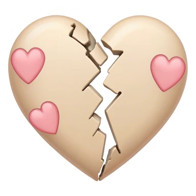 broken heart beige pastel sticker