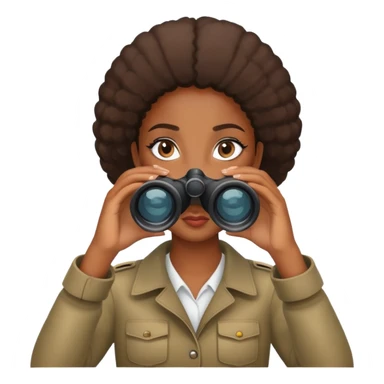 Black girl in binoculars sticker