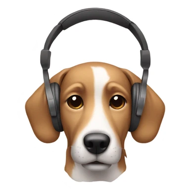 Dog with headphones sticker
