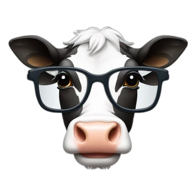 Une vache avec des lunettes sticker