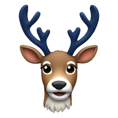 Reindeer with navy antlers sticker
