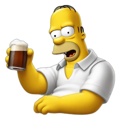 homer simpson qui boit une biere sticker