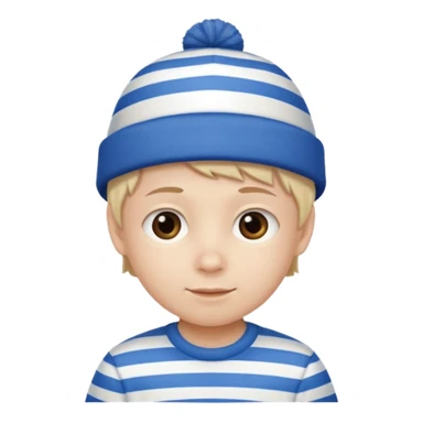 kid with blue and white hat sticker
