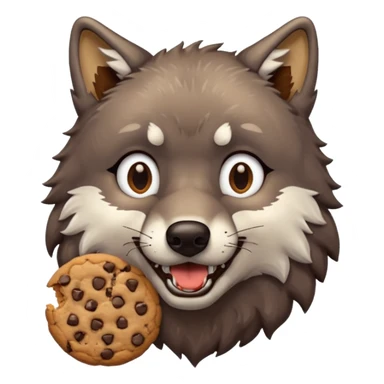 Wolf eating a cookie sticker