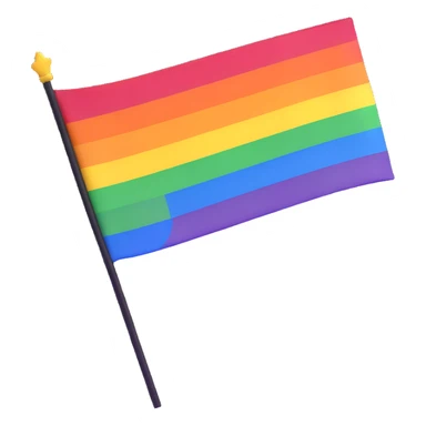 3D emoji style pride flag waving with bright colors sticker