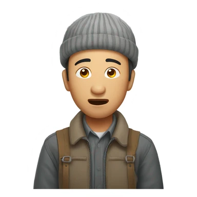 Kyrgyz man have a surprised sticker