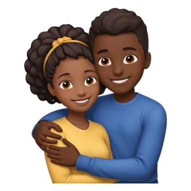 Fille noir embrassement un garçon noirs sticker