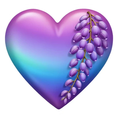 Wisteria and Malibu multicolor emoji heart sticker