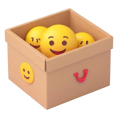 free shipping box, 3D emoji style sticker