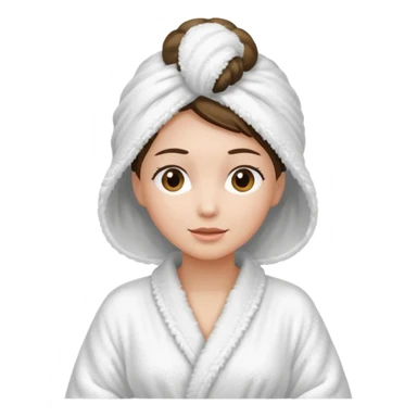 Women wearing shower robe an their hair with towel on head sticker