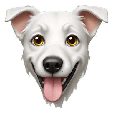 white mongrel dog  sticker