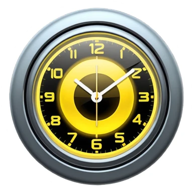 A futuristic yellow clock sticker