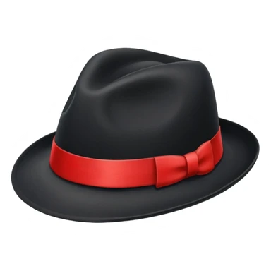 a fedora emoji with a red band sticker