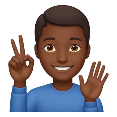 Que este 🙋🏾emoji envés que saludé haga con mano la forma de L sticker