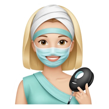 lady is relaxing in beauty salon sticker