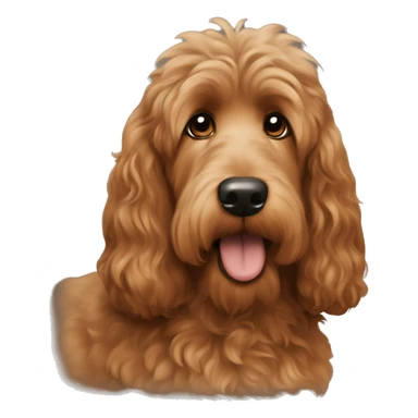 Large Brown goldendoodle and black and tan longhair dachshund together  sticker