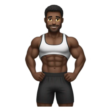 un homme noire musclé en position de fitnesse sticker
